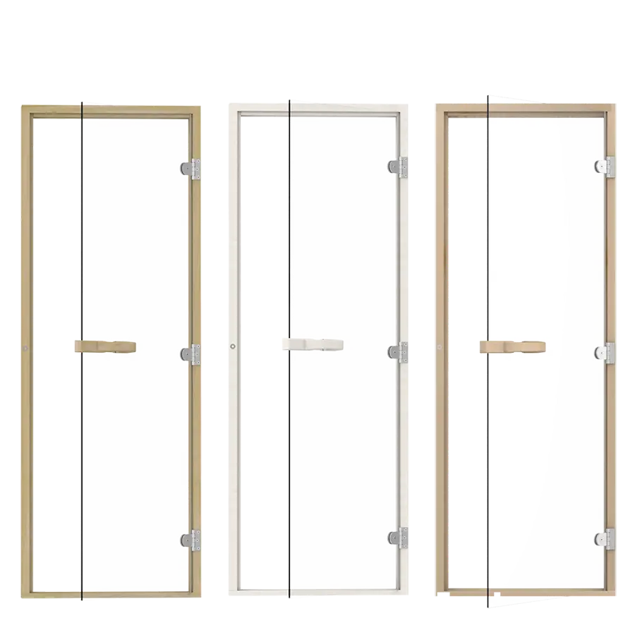 Clear Glass Reversible Sauna Door Wide