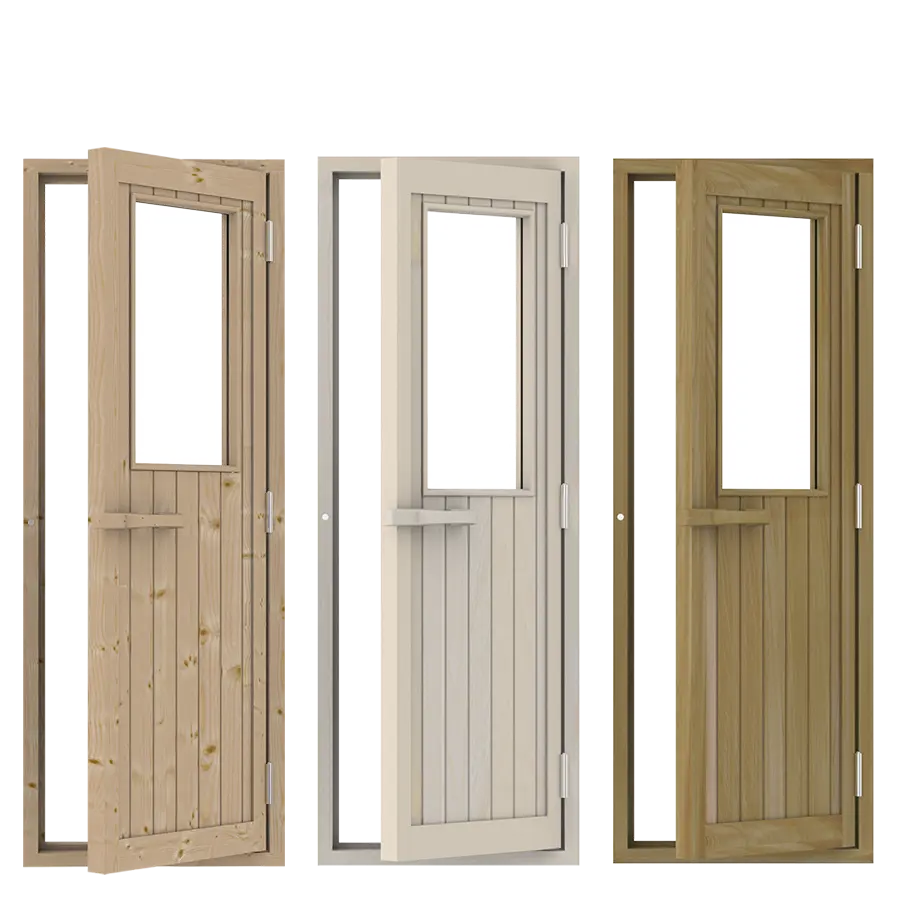 Wooden Door with Clear Glass Window