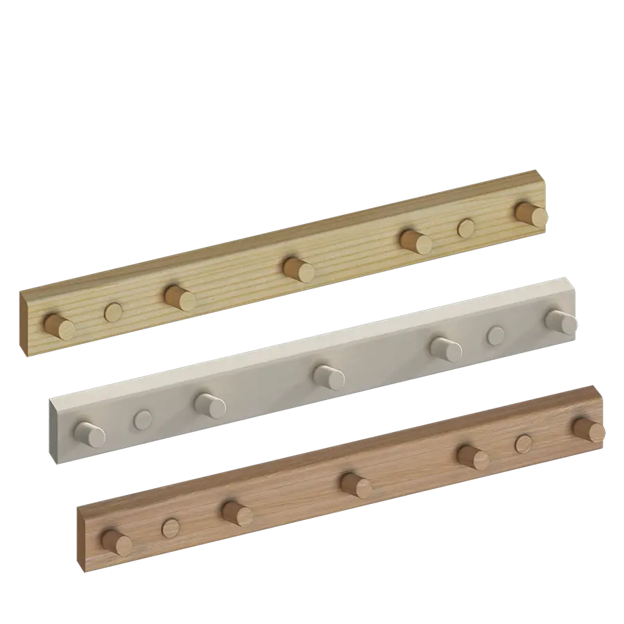 Wooden Hook Rack (5 Hooks)