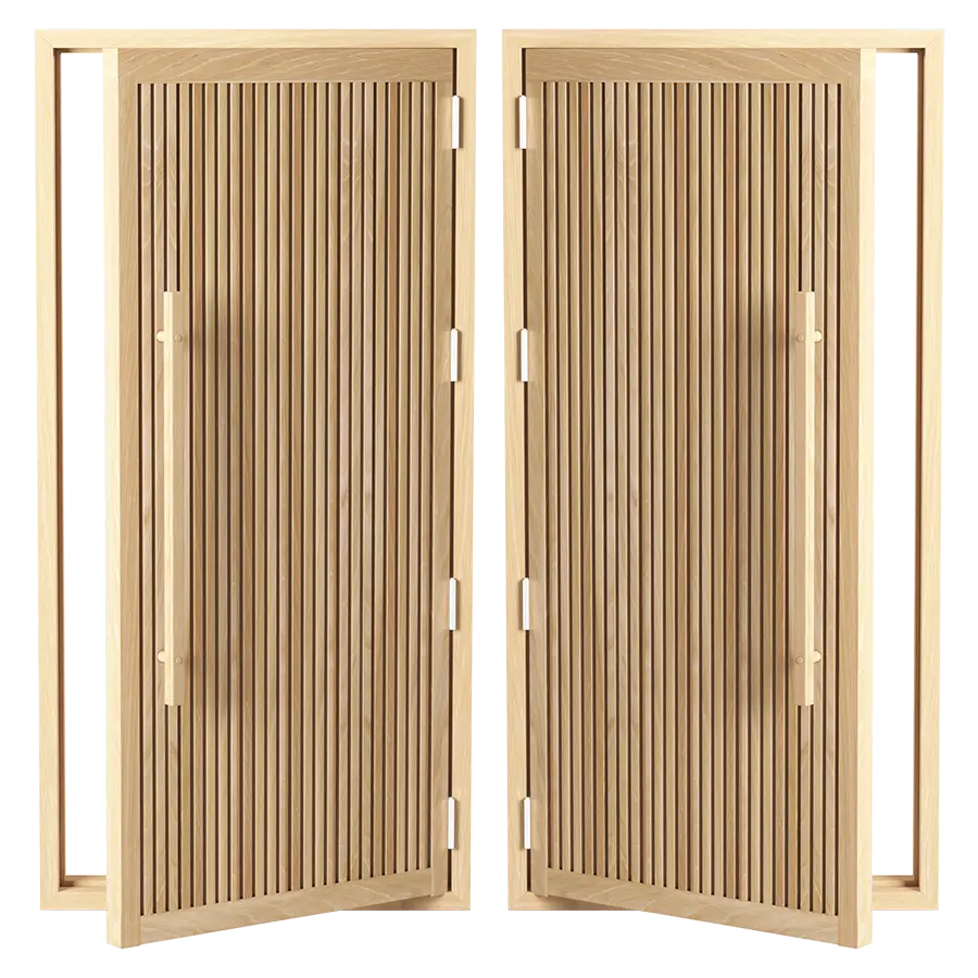 Wooden Stripe Sauna Door Wide