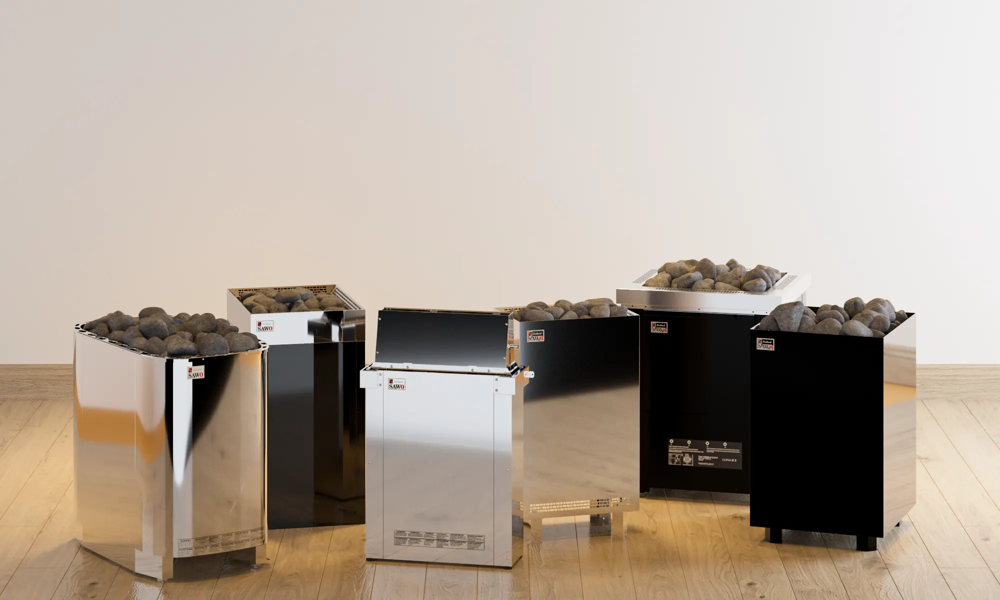 FLOOR SAWO Floor-Mounted Sauna Heater Series for commercial saunas