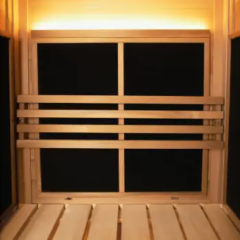 Infrared sauna with cedar wood interior by SAWO