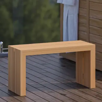 Sauna benches and floor tiles
